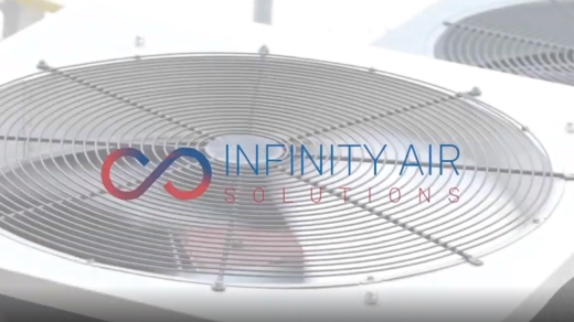 Top of ac condenser with Infinity Air Solutions logo